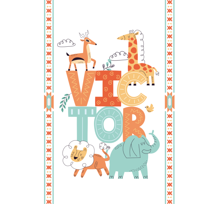 Savage animals with name blind kids - TenStickers