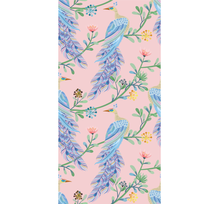 Tropical Bird Design blind flowers - TenStickers
