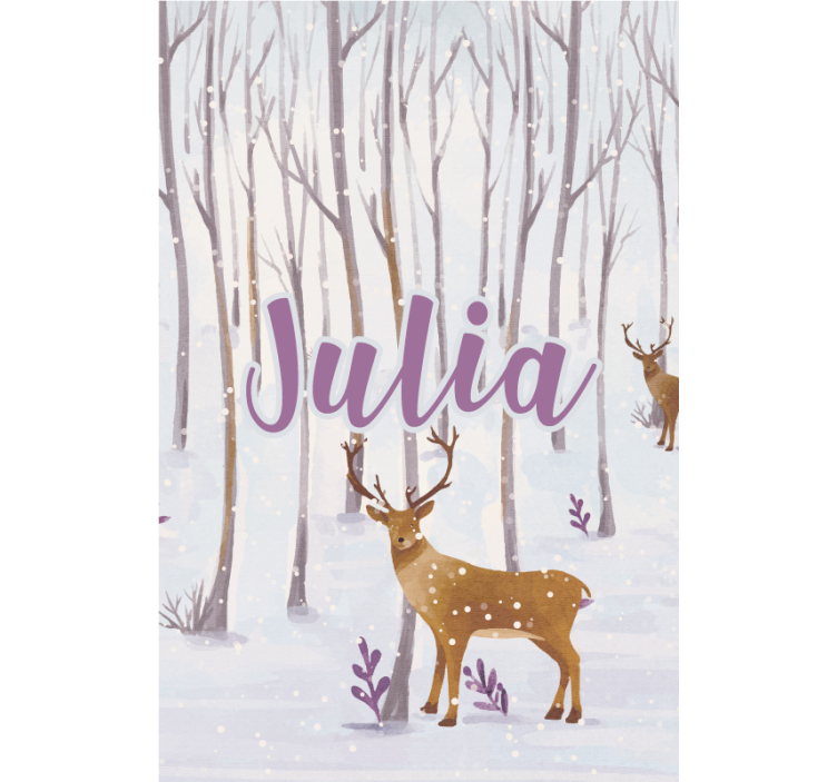 Deer in snow with name blind kids - TenStickers