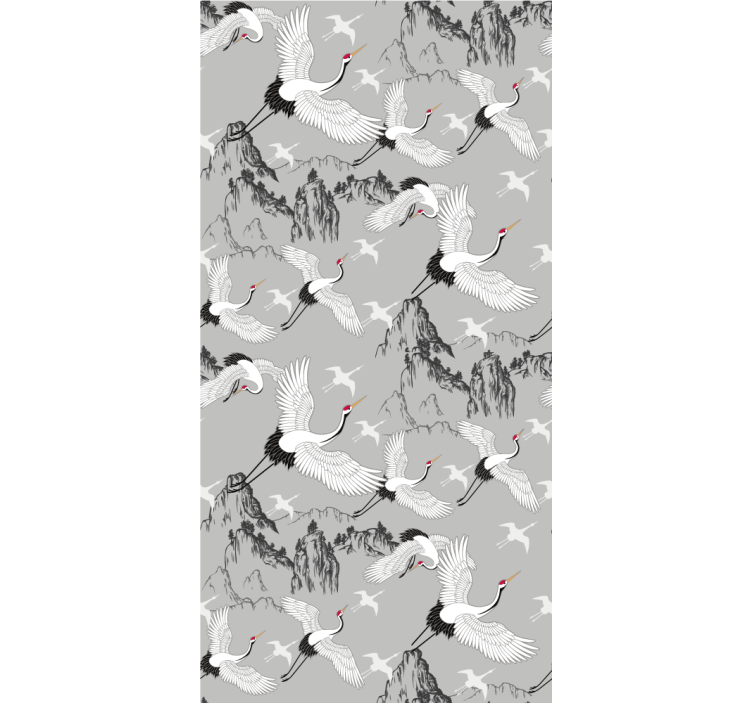 Elegant cranes and peaks more animal blind - TenStickers