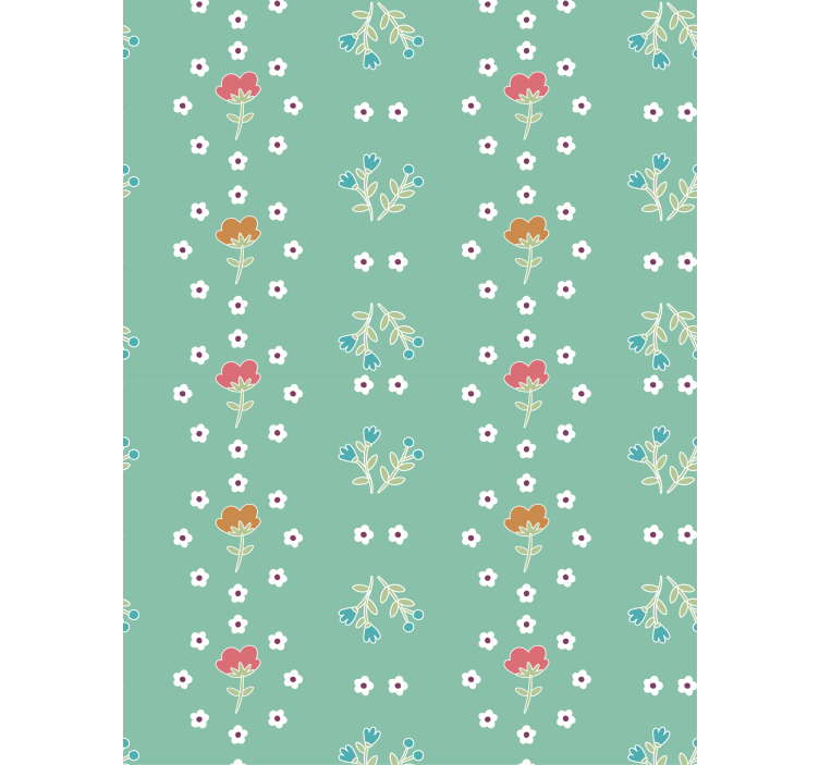 Turquoise theme composition floral blind - TenStickers