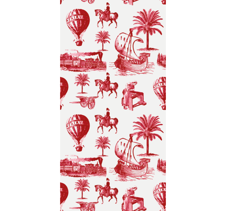 Red red palm scenes more vintage roller blind - TenStickers