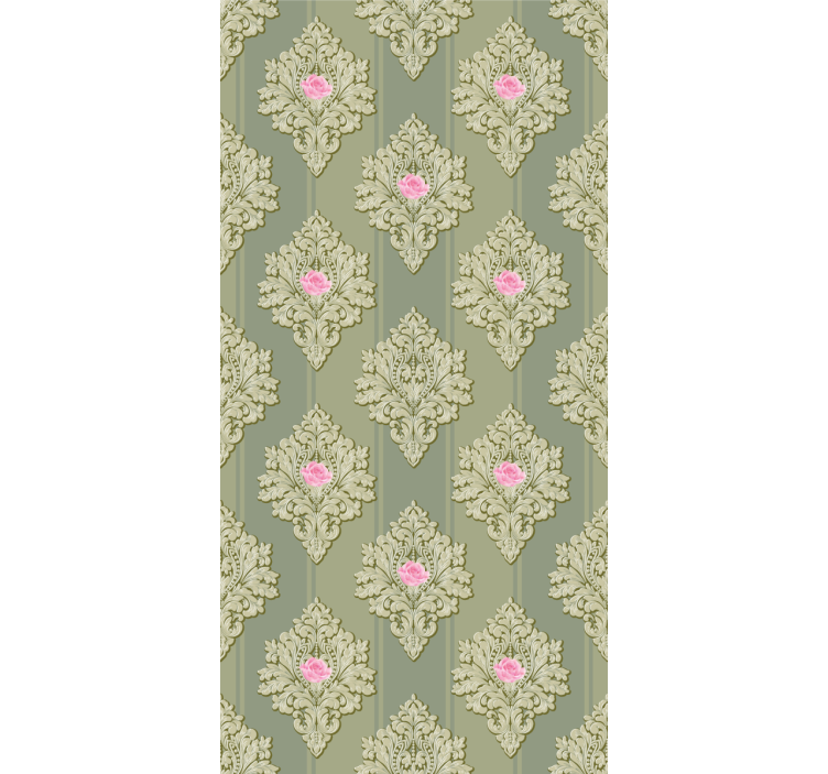 Retro botanical motif floral blind - TenStickers
