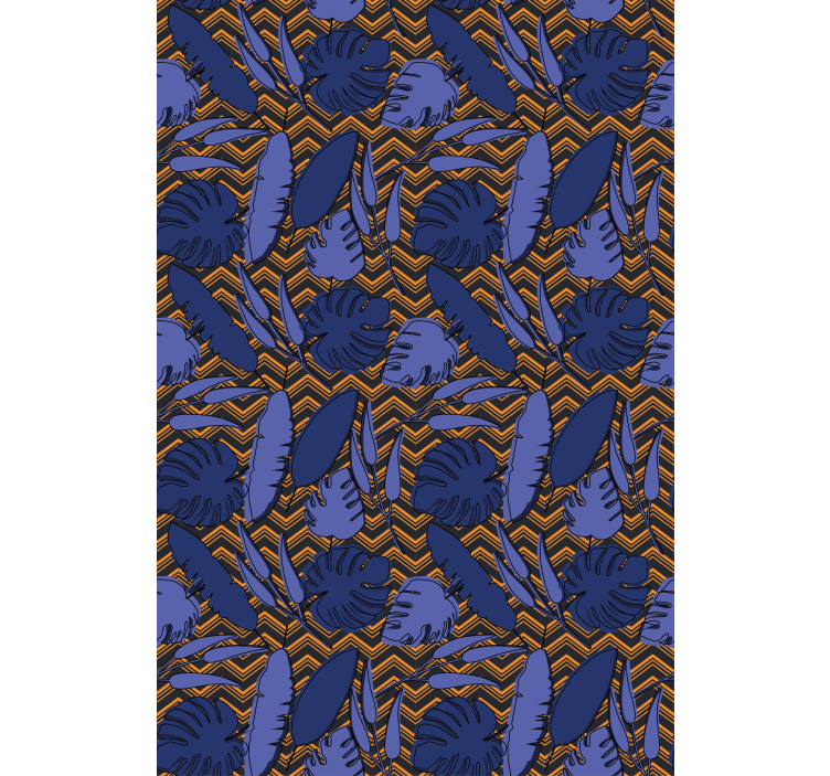 Blue tropical pattern blind flowers - TenStickers