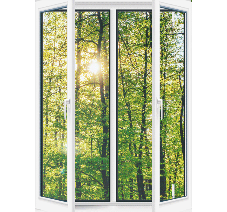 Sunlit Greenery blind trees - TenStickers