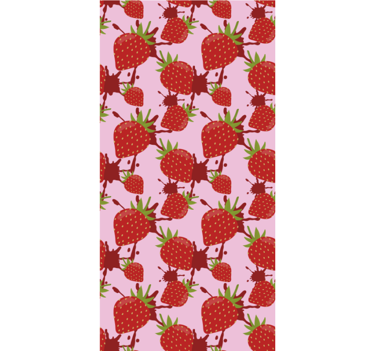 Strawberry Splash Pattern blind fruit - TenStickers