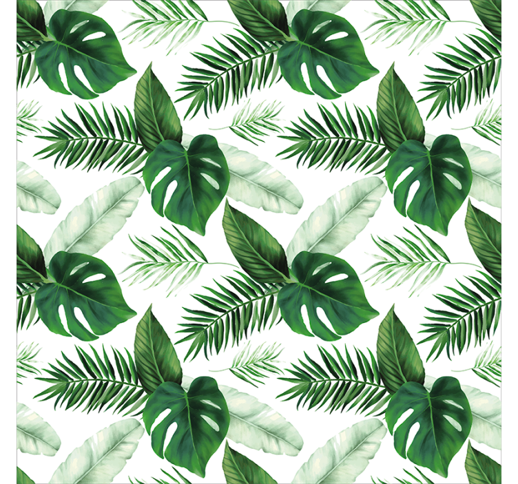 Tropical leaves drawing Living room blind - TenStickers