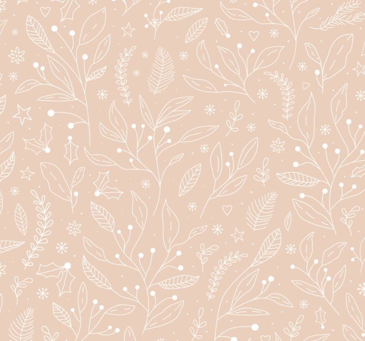 Christmas plants beige roller blind - TenStickers