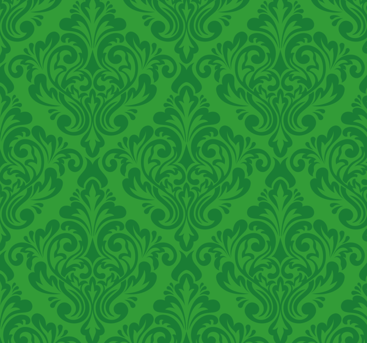 Floral damask Green roller blind - TenStickers