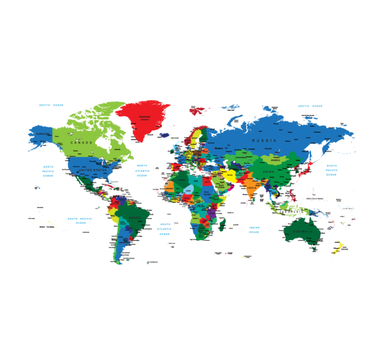 political cartography World map blind - TenStickers