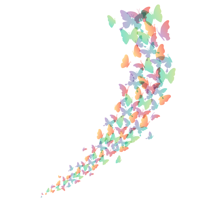 Flying on line butterflies roller blind - TenStickers