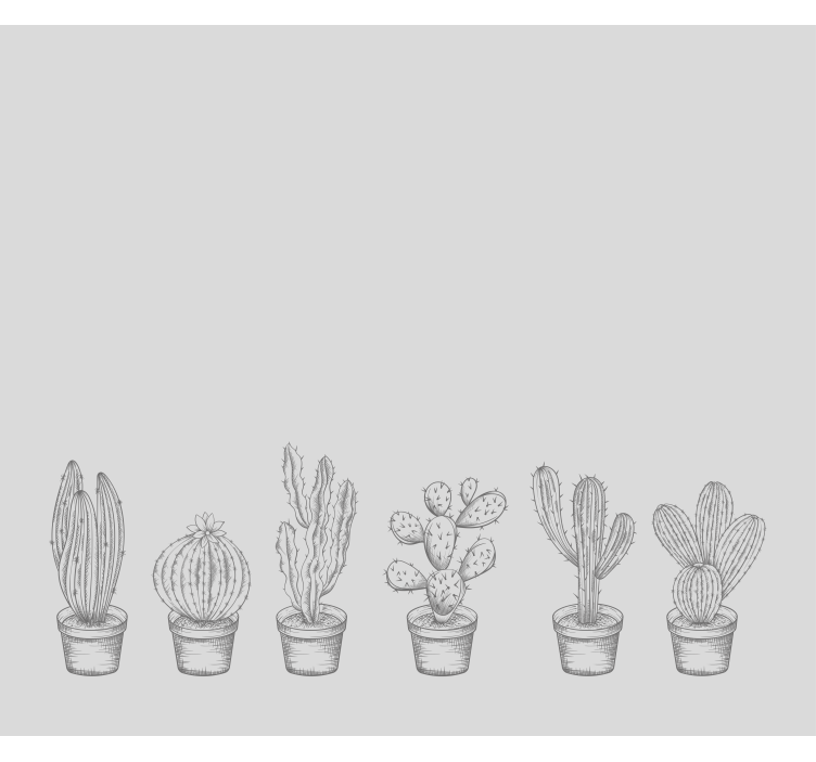 Gray white shades cactus blind - TenStickers