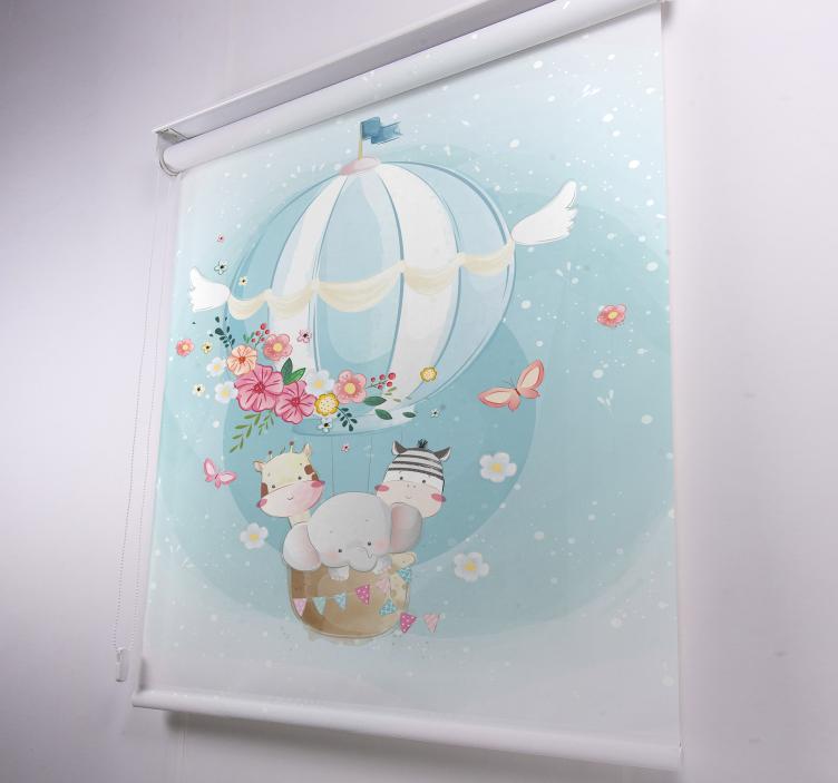 Hot air balloon with fauna Nordic blind - TenStickers