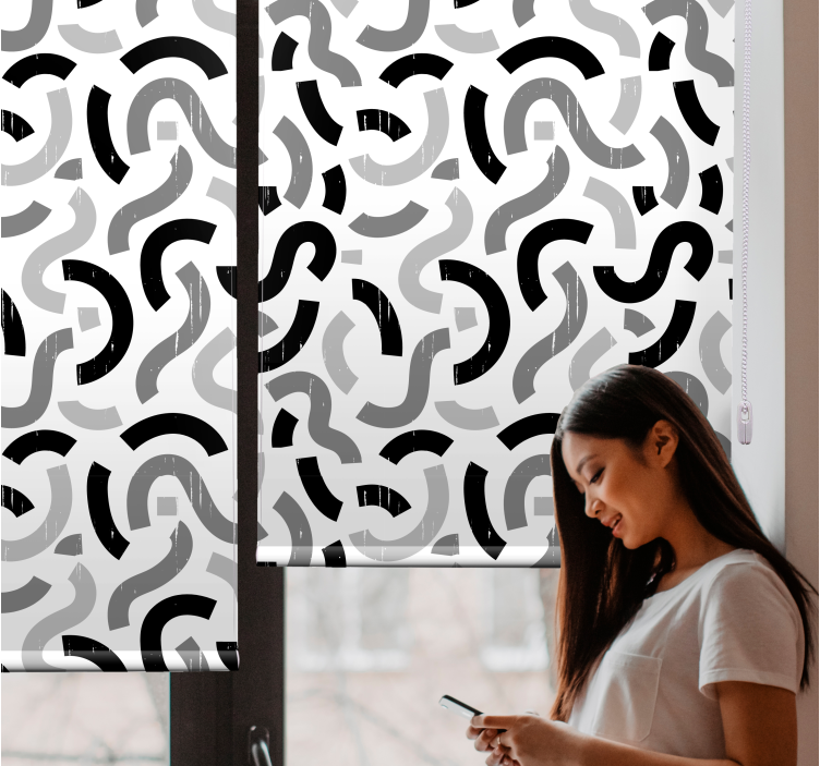 Abstract Curvy Patterns pattern roller blind - TenStickers