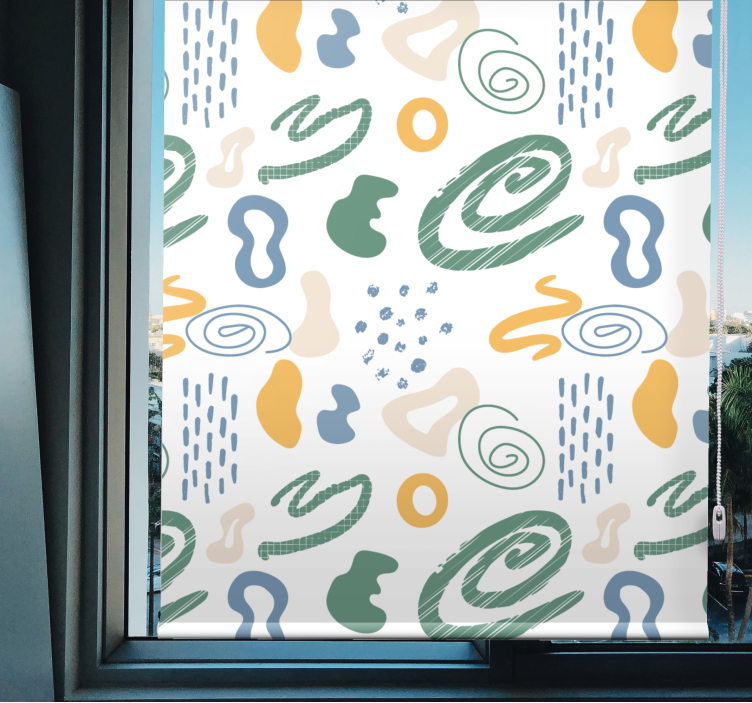 Abstract painted shapes modern blind - TenStickers