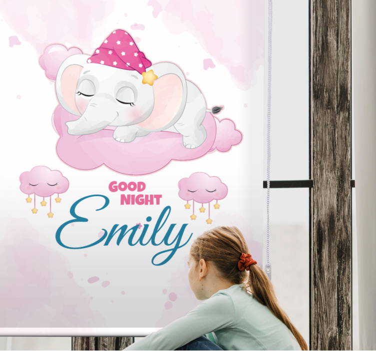 Sleeping elephant with name blind kids - TenStickers