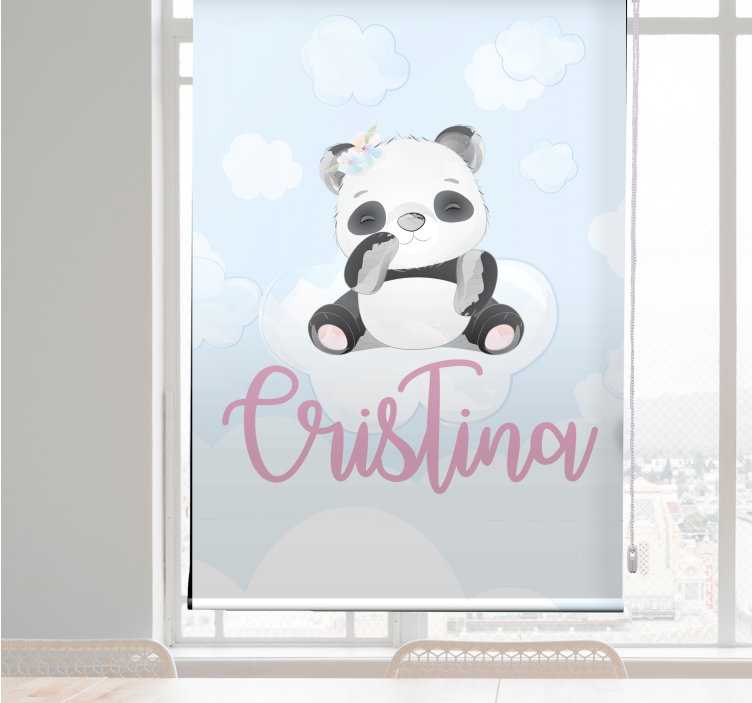 Baby panda sitting with name blind kids - TenStickers