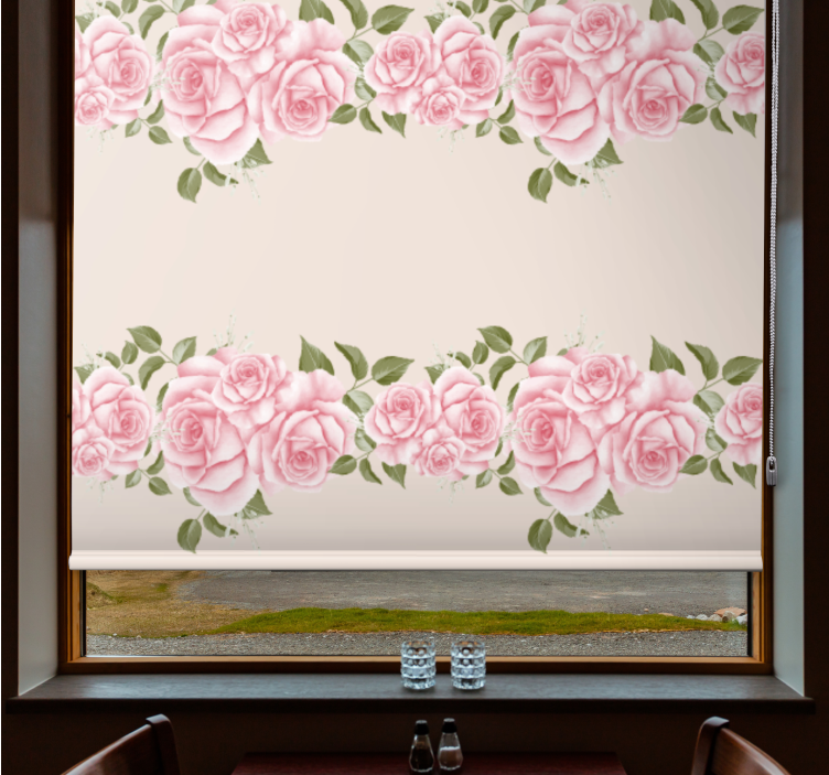 Beautiful Pink Roses blind flowers - TenStickers