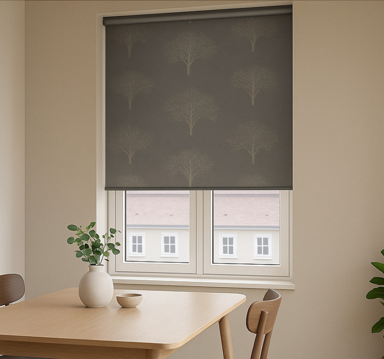 Beige black forest trees  dining room blind - TenStickers