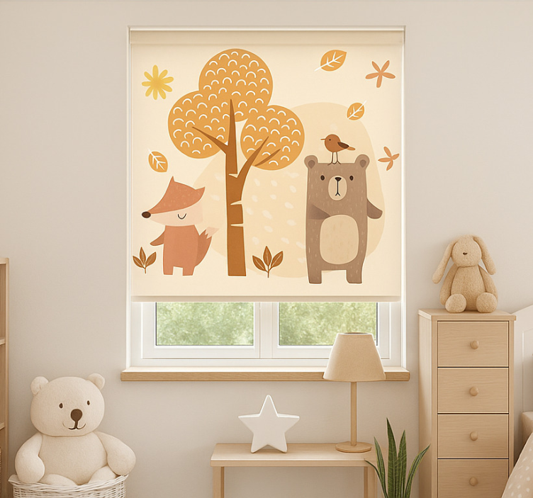 Beige forest animals blind kids - TenStickers