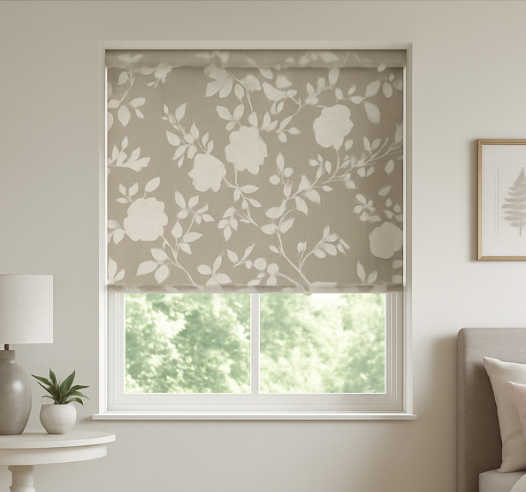 Beige graceful flowers teenage blind - TenStickers