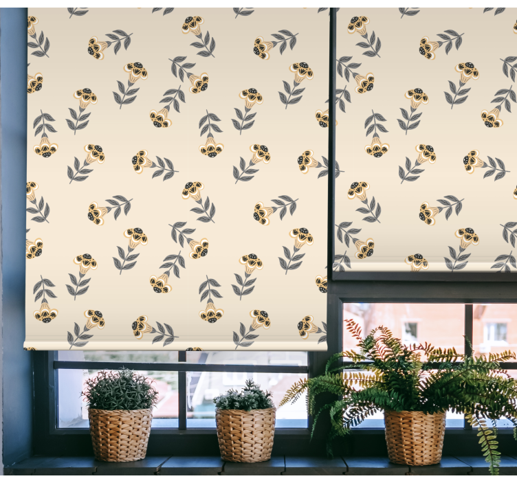 Beige minimalistic pattern blind flowers - TenStickers