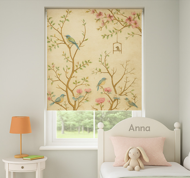 Birds blossoms branches blind kids - TenStickers