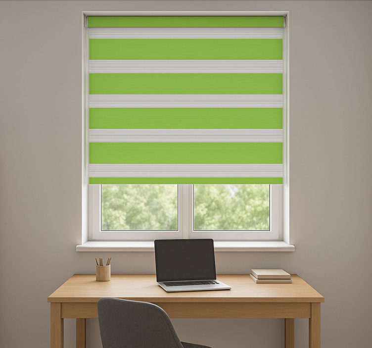 Blind office green and grey stripes - TenStickers