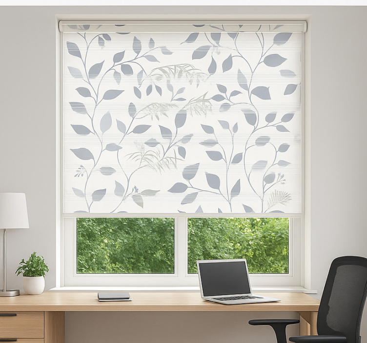 Blind office grey leaves with spaces - TenStickers