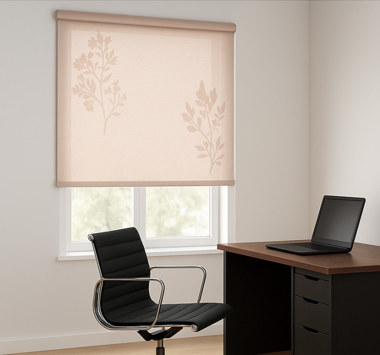 Blind office pink-beige sheer blinds - TenStickers