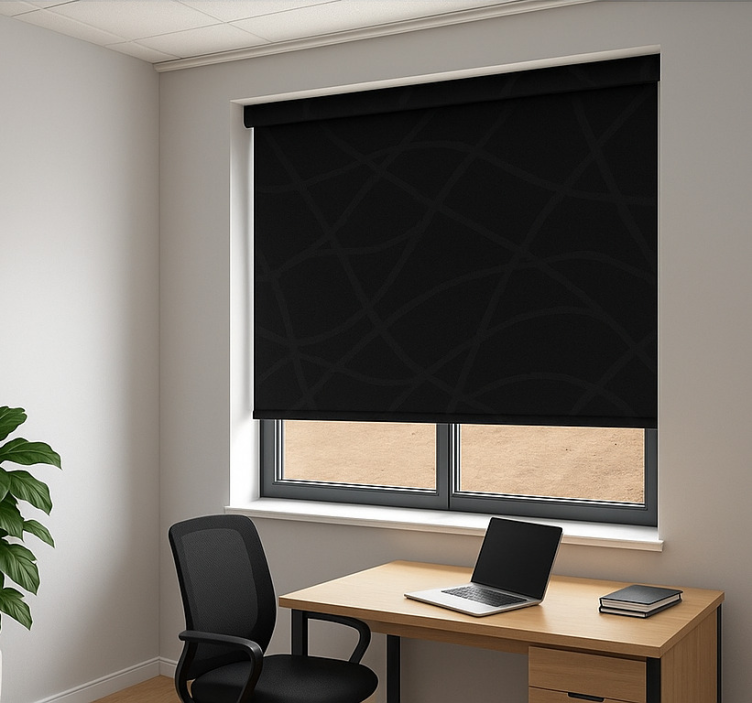 Blind office soothing black curtains - TenStickers