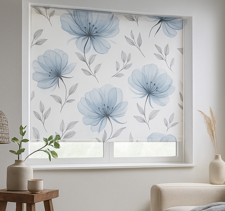 Blue elegant flowers teenage blind - TenStickers