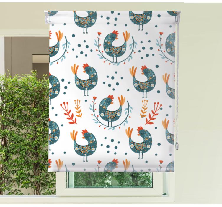 Blue feathery chicken animal blind - TenStickers