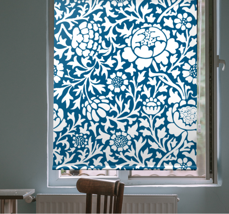 Blue vintage pattern floral blind - TenStickers