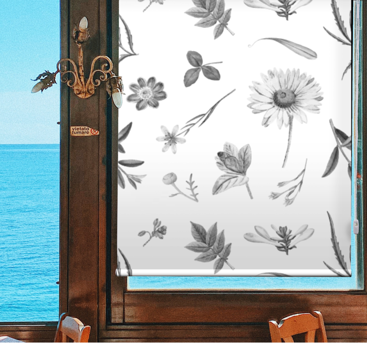 Botanical Garden Motif blind flowers - TenStickers