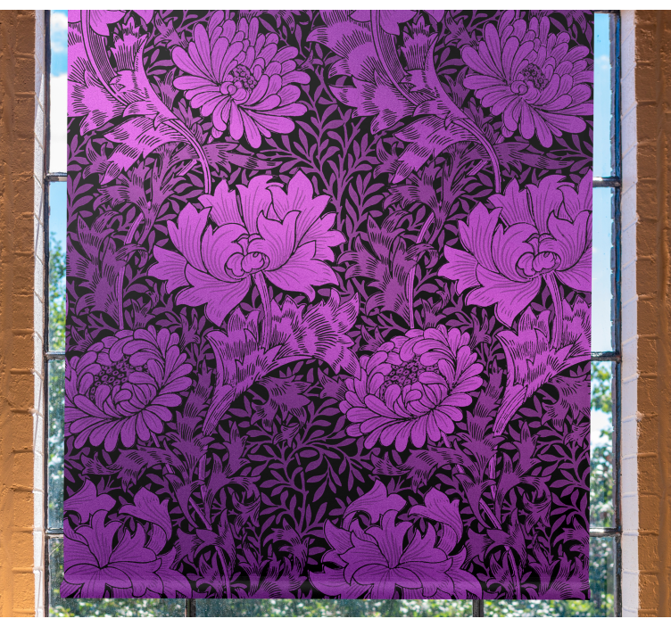 Purple botanical motif floral blind - TenStickers