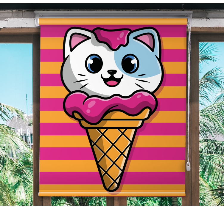 Cat Ice Cream animal blind - TenStickers