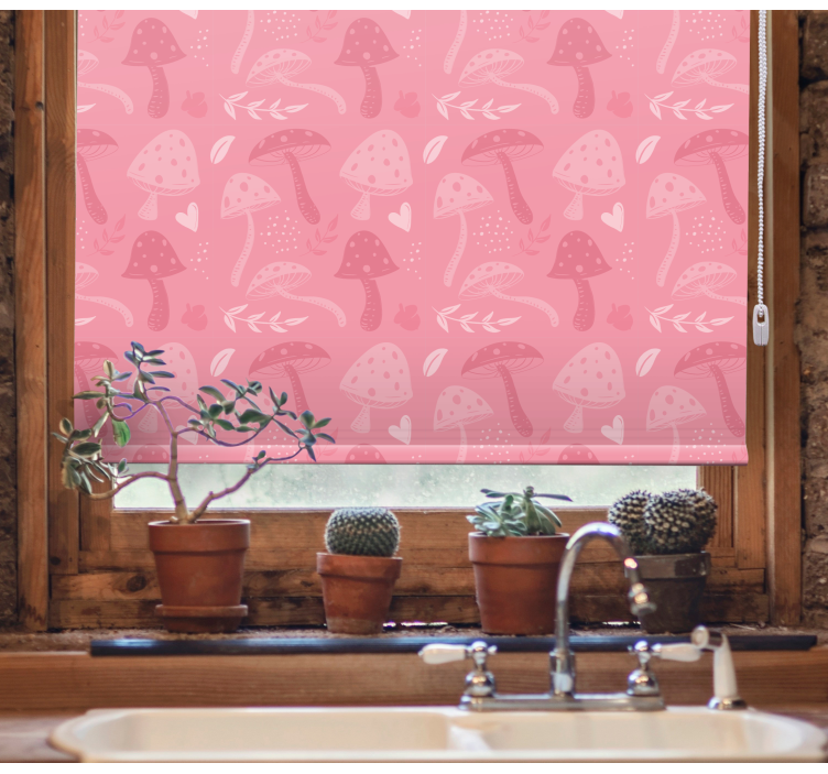 Pink charming mushrooms blind flowers - TenStickers