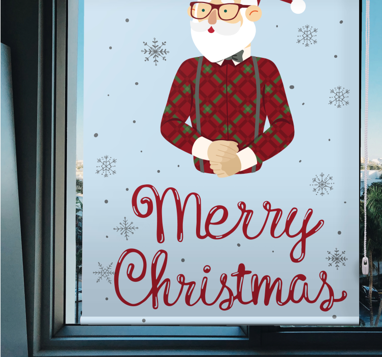 Cheerful Greeting Santa other blind - TenStickers