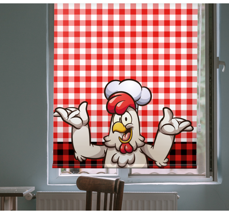 Chef rooster character animal blind - TenStickers