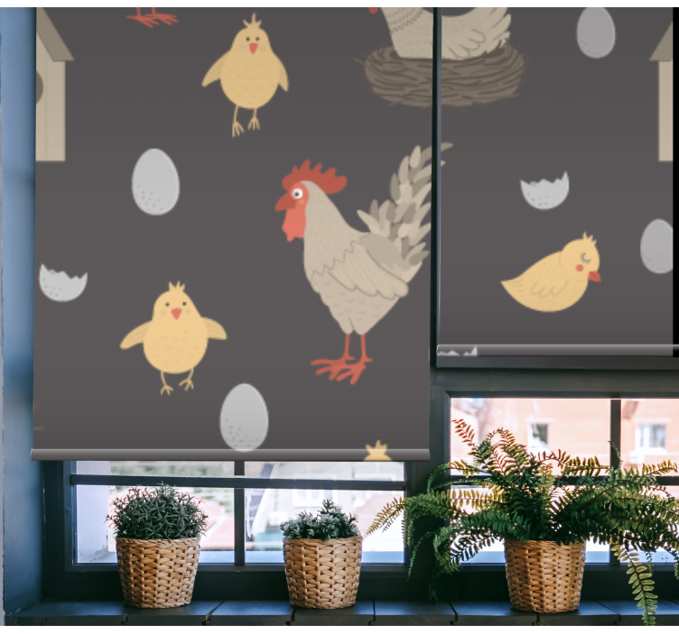 Chickens and Eggs Motif animal blind - TenStickers