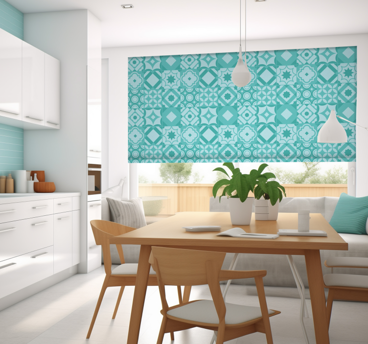 Classic Tiles Kitchen Window Blind - TenStickers