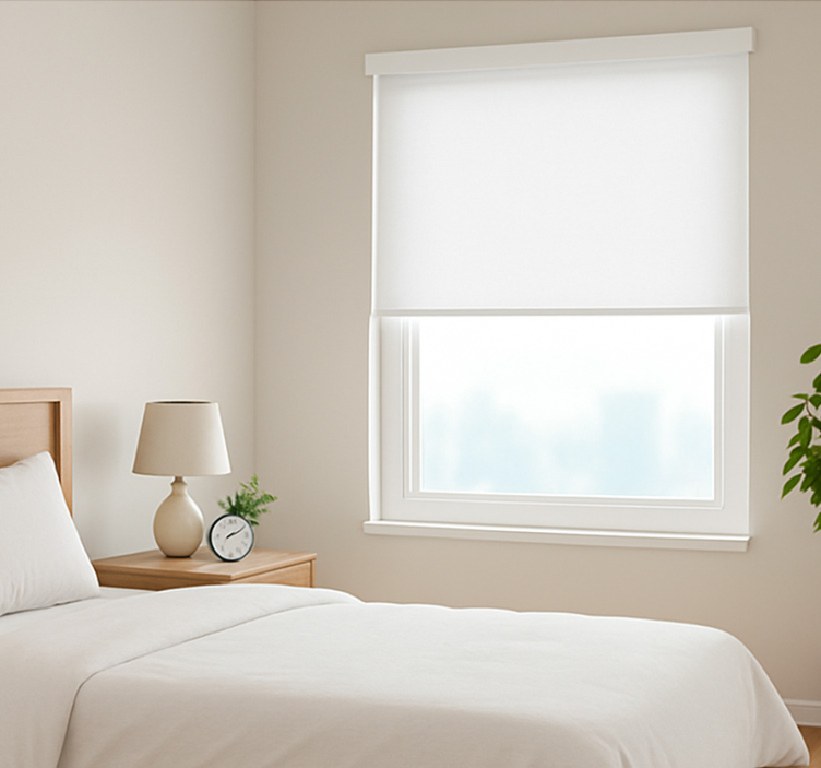 Clear simple design white roller blind - TenStickers