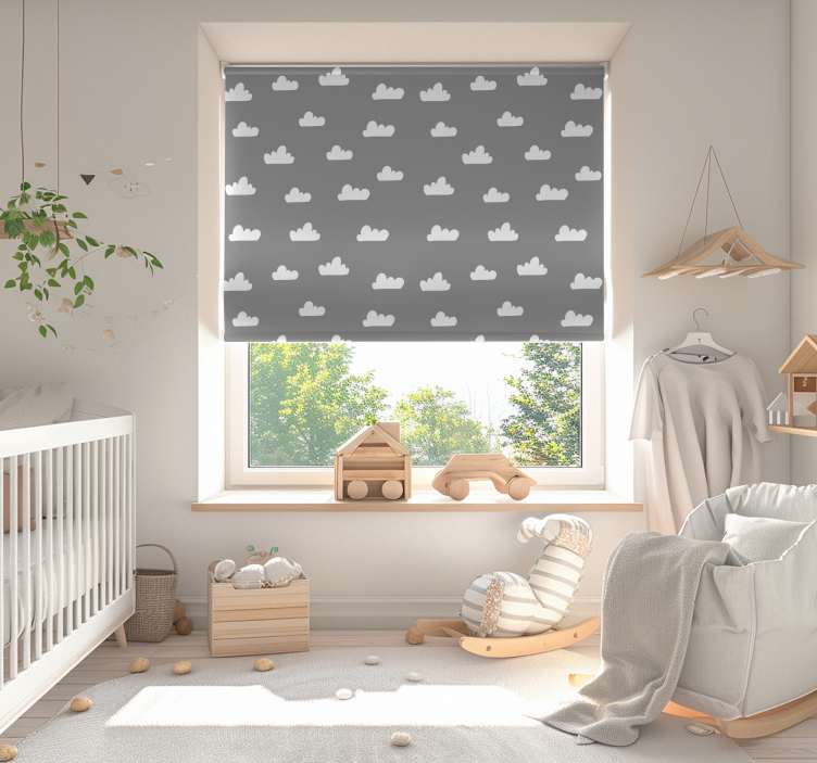 Cloudy Skies roller blind nursery - TenStickers