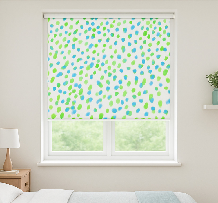 Blue and green dots teenage blind - TenStickers