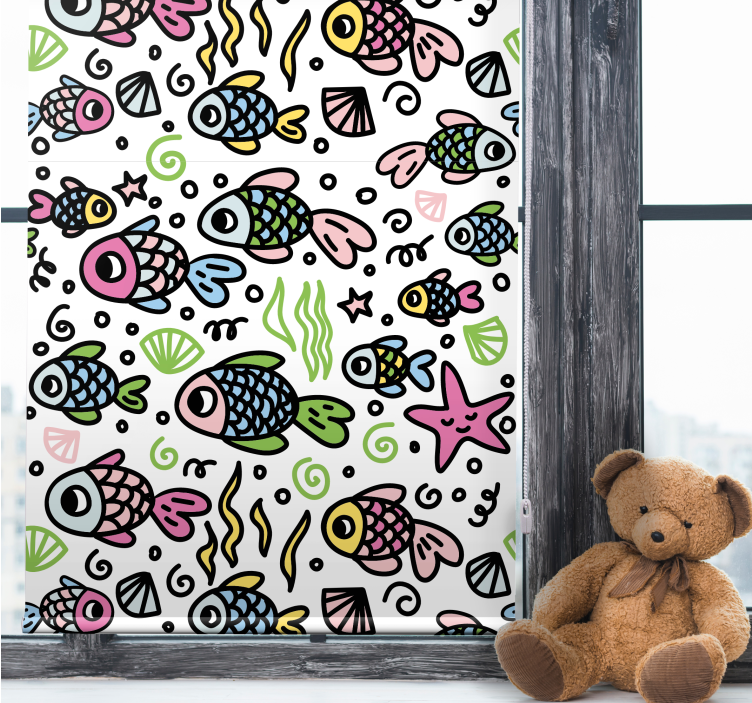 Colorful fish patterns animal blind - TenStickers