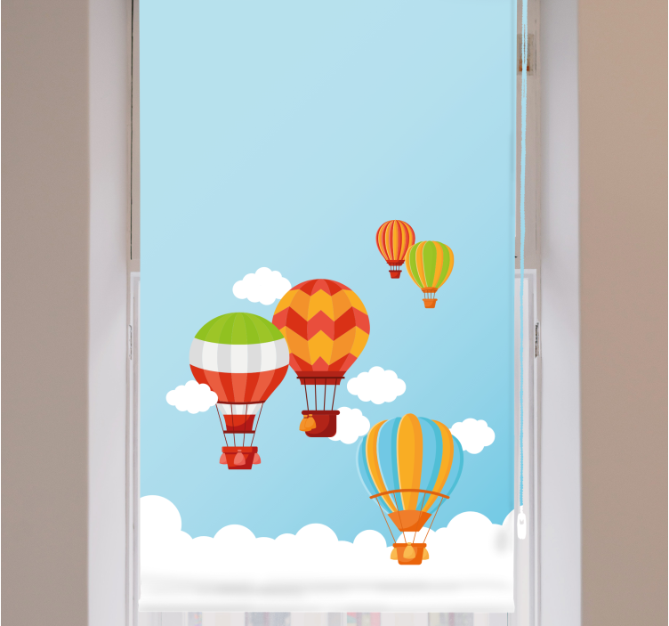 Colorful hot air balloons blind kids - TenStickers