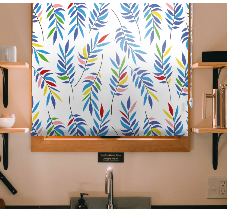 Colorful leafy pattern blind flowers - TenStickers