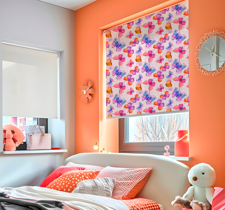 colorful watercolor Butterflies blind - TenStickers