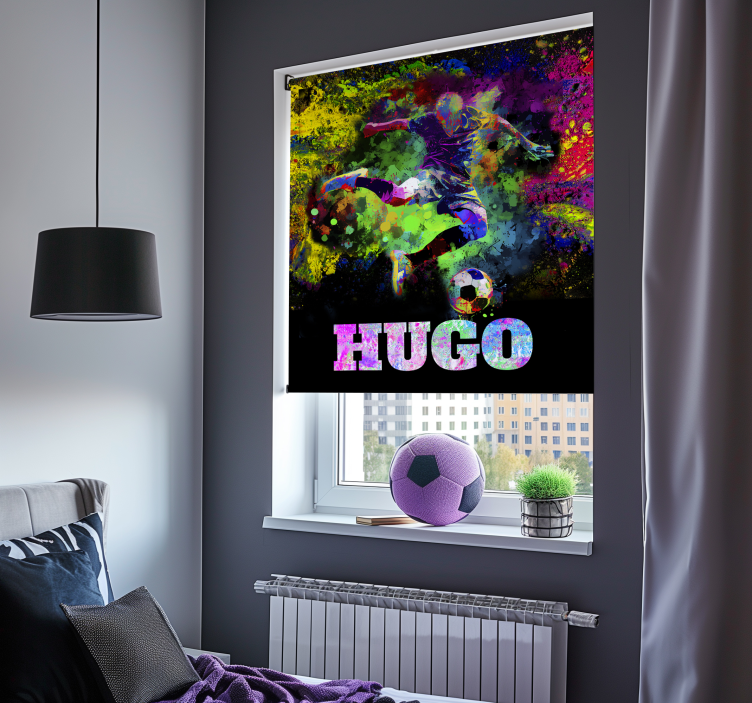 Colourful design football roller blind - TenStickers